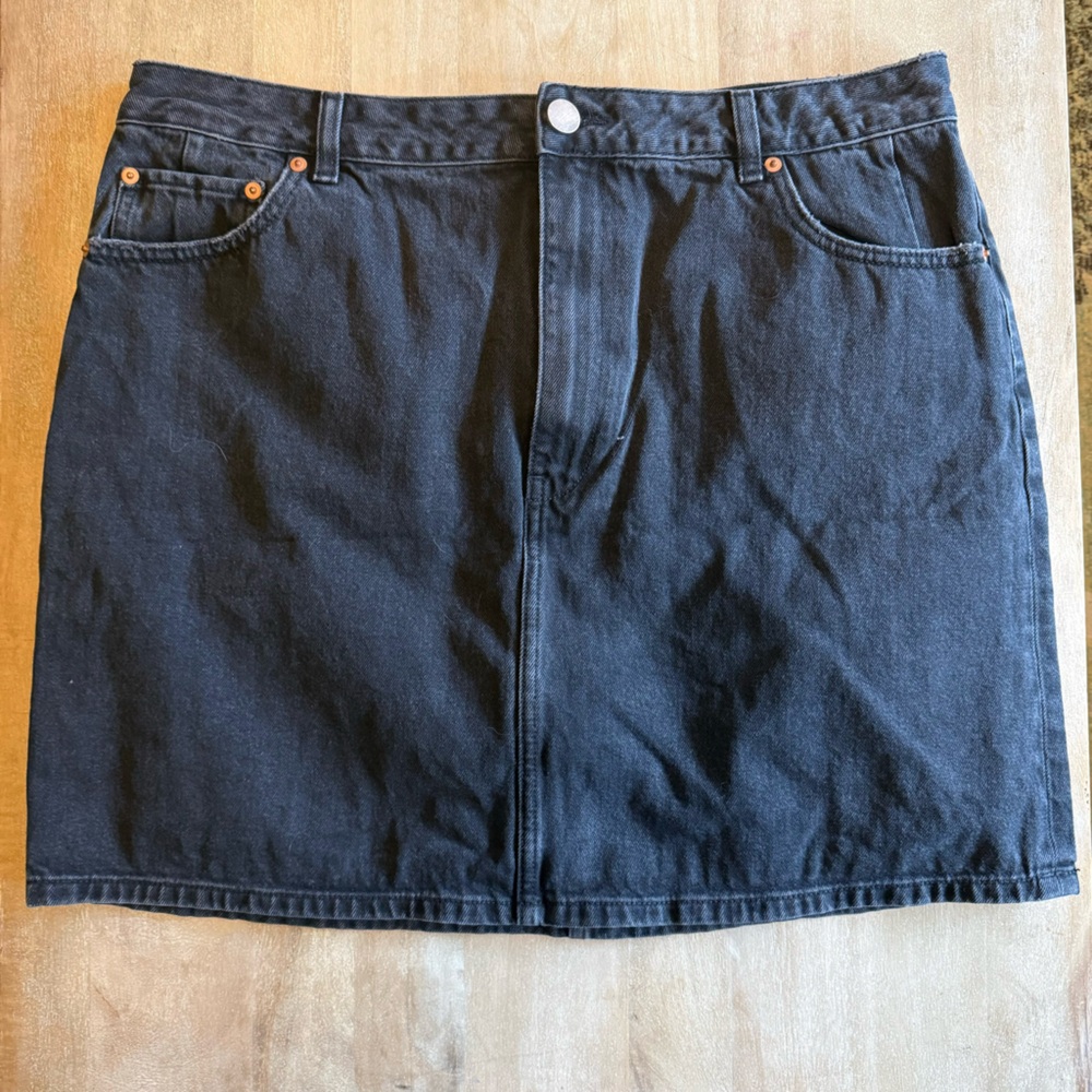 ASOS Classic black denim mini skirt